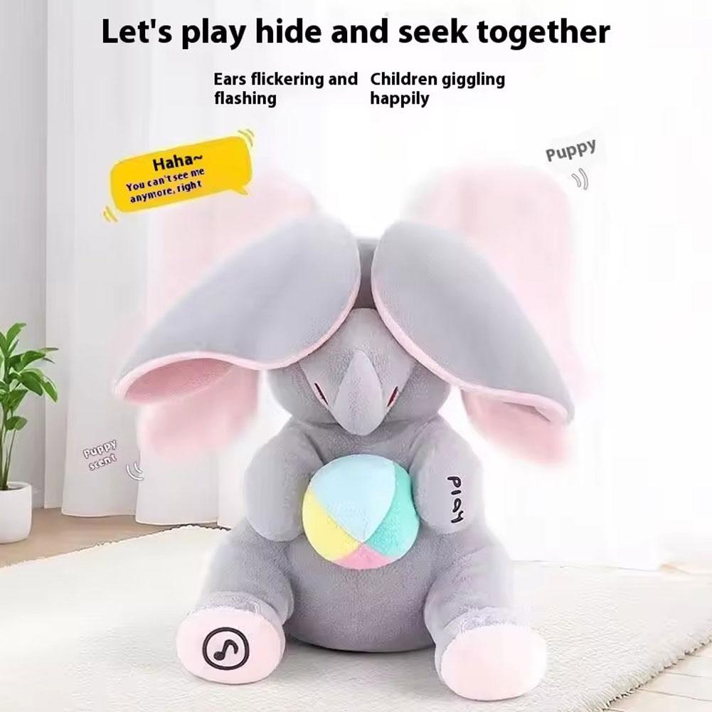 Kids Toys Elephant - Jouet en peluche d'éléphant drôle cache-cache,