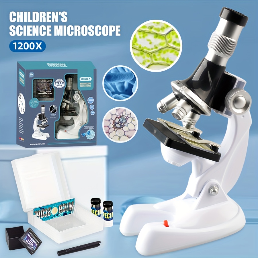 Microscope Kids Science - Kit d'expériences scientifiques STEM avec microscope,