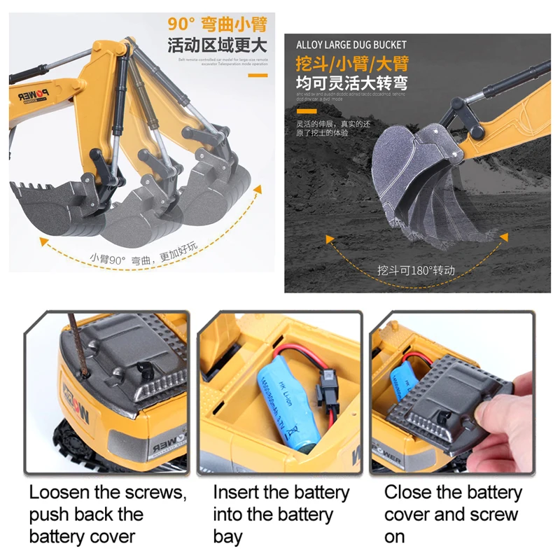 Excavatrice RC 2,4 GHz 6 canau - Kids' Toys Channel avis et prix